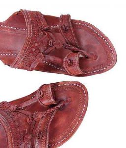 Traditional Eye-Catching Red Brown Kolhapuri Chappal For Men