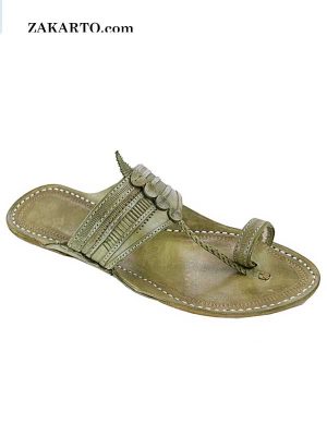 Breathtaking Looking Seaweed Punching Men Kolhapuri Chappal