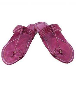 Handsome Purple Five Braids Kolhapuri Men Chappal