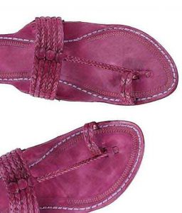 Handsome Purple Five Braids Kolhapuri Men Chappal