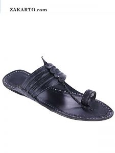 Breathtaking Black Punching Men Kolhapuri Chappal