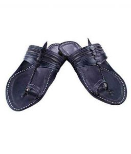 Breathtaking Black Punching Men Kolhapuri Chappal
