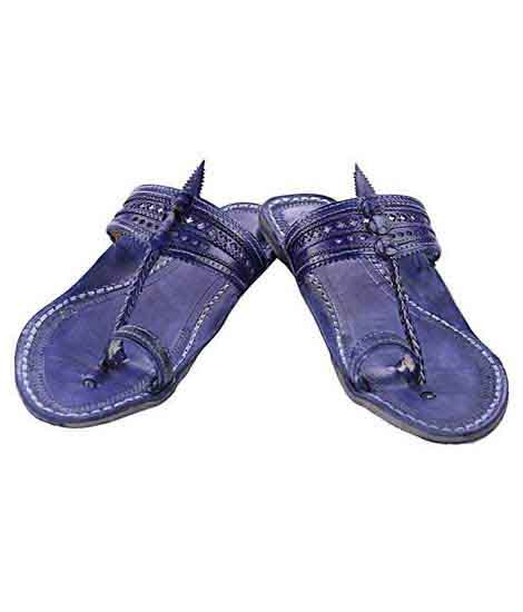 Handsome Dark Blue Kolhapuri Chappal For Men