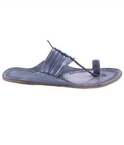 Breathtaking Grey Punching Men Kolhapuri Chappal