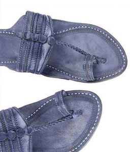 Breathtaking Grey Punching Men Kolhapuri Chappal