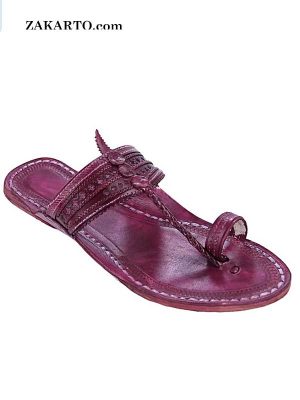 Stunning Purple Kolhapuri Chappal For Men