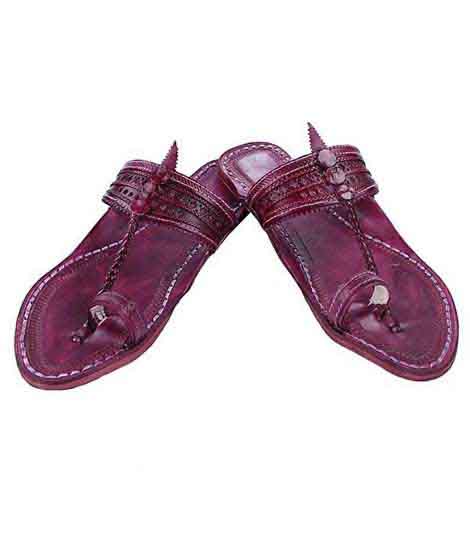 Stunning Purple Kolhapuri Chappal For Men