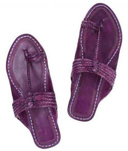 Extraordinary Purple Five Braids Kolhapuri Men Chappal