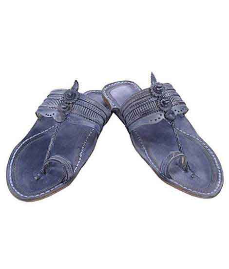 All Time Favorite Grey Kolhapuri Chappal For Men