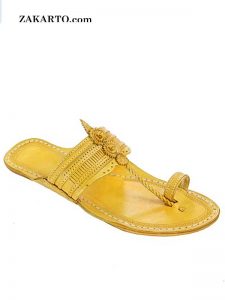 All Time Favored Yellow Kolhapuri Chappal For Men