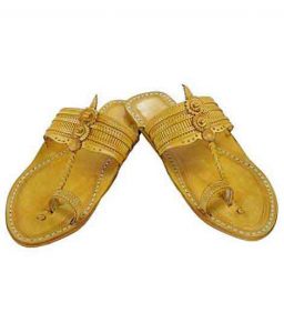All Time Favored Yellow Kolhapuri Chappal For Men