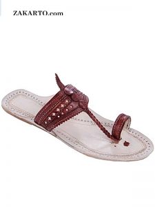 Striking Red Brown Upper Kolhapuri Chappal For Men