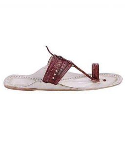 Striking Red Brown Upper Kolhapuri Chappal For Men