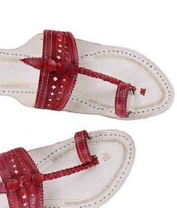 Eye-Catching Cherry Red Upper Kolhapuri Chappal For Men