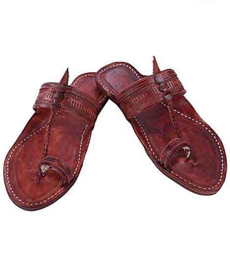 Genuine Good Looking Red Brown Kolhapuri Chappal For Men