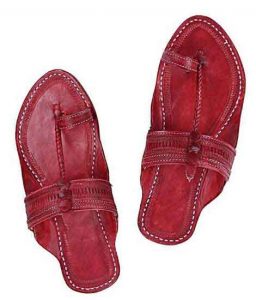 Genuine Good Looking Cherry Red Kolhapuri Chappal For Men