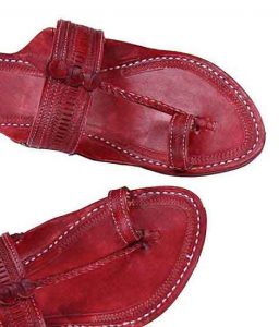 Genuine Good Looking Cherry Red Kolhapuri Chappal For Men