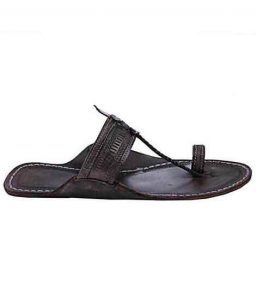 Genuine Good Looking Dark Brown Punching Kolhapuri Chappal For Men