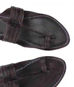 Genuine Good Looking Dark Brown Punching Kolhapuri Chappal For Men