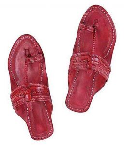 Nice-Looking Cherry Red Kolhapuri Chappal For Men