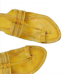 Genuine Good Looking Yellow Punching Kolhapuri Chappal For Men