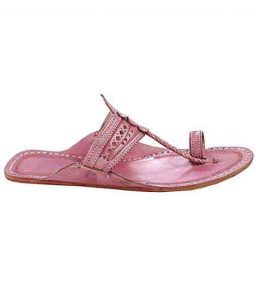 Extraordinary Baby Pink Pointed Kolhapuri Chappal For Men