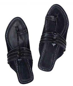 Black Pointed Attractive Kolhapuri Chappal For Men