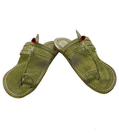 Splendid Seaweed Kapshi Red Gonda Kolhapuri Chappal For Men