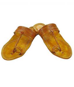 Nice Looking Light Yellow Kolhapuri Chappal For Men