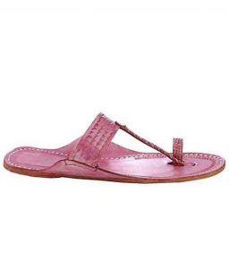 Good Looking Designers Baby Pink Kolhapuri Chappal For Men