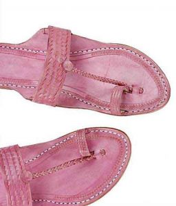 Good Looking Designers Baby Pink Kolhapuri Chappal For Men