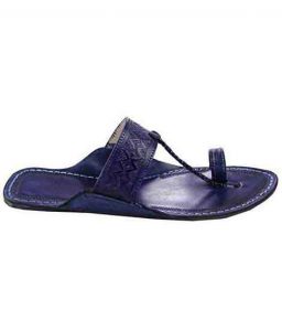 Unusual Designers’ Dark Blue Kolhapuri Chappal For Men