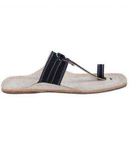 Superior Denim Black Women Kolhapuri Chappal