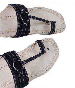 Superior Denim Black Women Kolhapuri Chappal