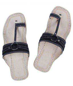 Extraordinary Denim Grey Silver Ring Ladies Kolhapuri Chappal