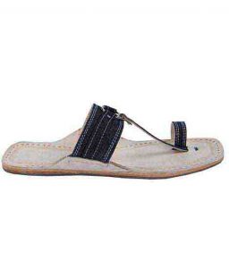 Extraordinary Denim Grey Silver Ring Ladies Kolhapuri Chappal