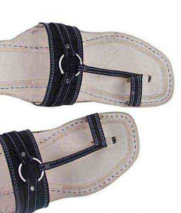 Extraordinary Denim Grey Silver Ring Ladies Kolhapuri Chappal