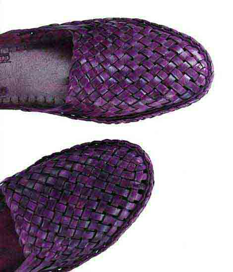 Lovely Looking Purple Mat Design Half Kolahpuri Shoe For Women