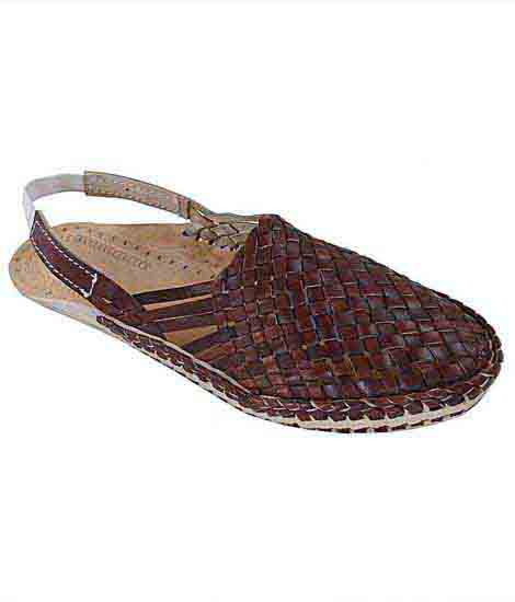 Noticeable Dark Brown Mat Design Back Strip Ladies Kolhapuri Half Shoe