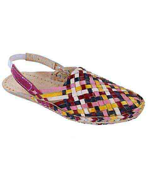 Dazzling Designer’S Five Color Mat Design Back Strip Ladies Kolhapuri Half Shoe