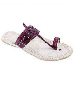 Lovely Looking Purple Punching Upper Ladies Kolhapuri Chappal