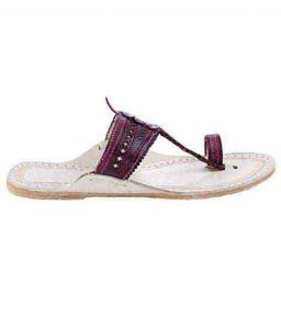 Lovely Looking Purple Punching Upper Ladies Kolhapuri Chappal