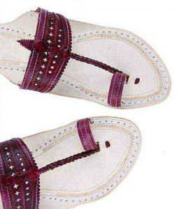 Lovely Looking Purple Punching Upper Ladies Kolhapuri Chappal