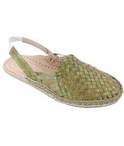 Outstanding Seaweed Designer’S Mat Design Back Strip Ladies Kolhapuri Half Shoe