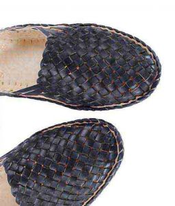 Remarkable Designer’S Black Mat Design Back Strip Ladies Kolhapuri Half Shoe