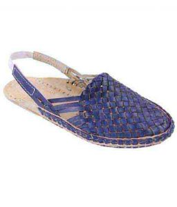 Outstanding Designer’S Blue Mat Design Back Strip Ladies Kolhapuri Half Shoe