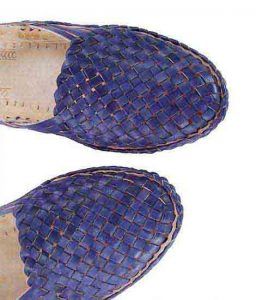 Outstanding Designer’S Blue Mat Design Back Strip Ladies Kolhapuri Half Shoe