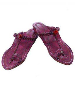 Lovely Purple Platform Heel Single Braid Ladies Kolhapuri Chappal