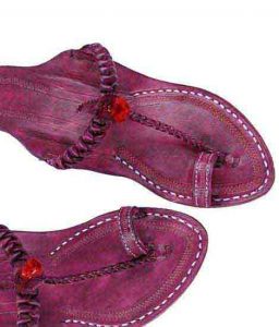 Lovely Purple Platform Heel Single Braid Ladies Kolhapuri Chappal