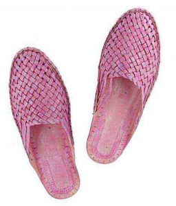 Elegant Baby Pink Flat Heel Half Kolahpuri Shoe For Women